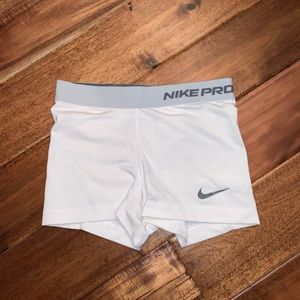 Women’s Nike white compression shorts